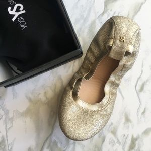 Yosi Samra Packable Flats in Gold - Size 6